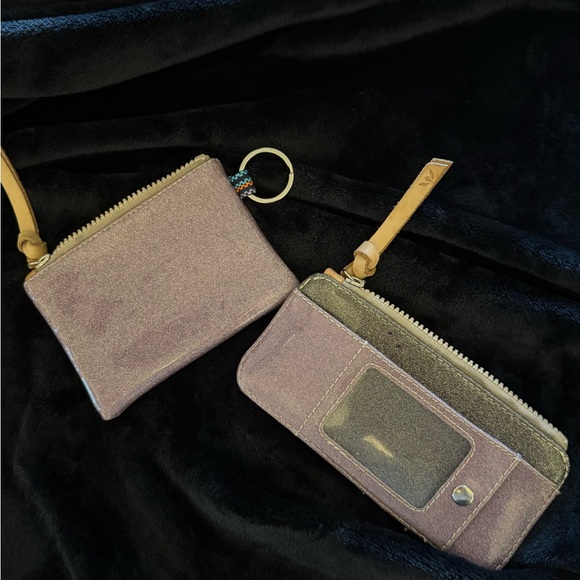 Consuela Glitter card organizer wallet and matching change pouch with - Picture 2 of 7